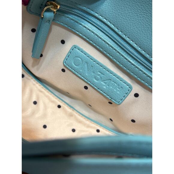 ON 34th Small Curve Bottom Crossbody Bag Sea Spray Faux Leather NWT - Picture 10 of 10